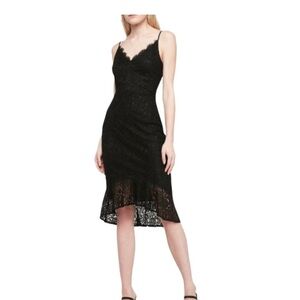 Express Black Slip Dress Spaghetti Strap High Low